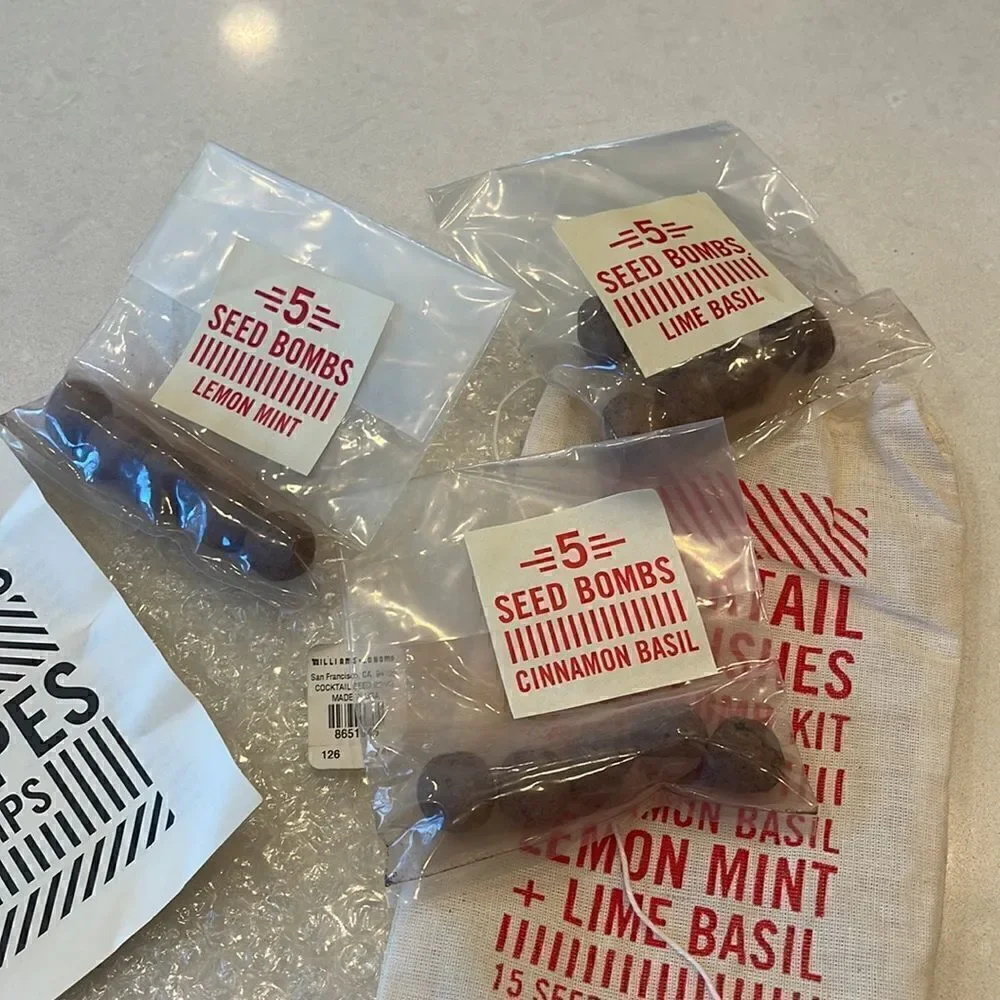 COPY - Williams Sonoma seed bombs, fun for cocktails. Vintage seeds great for w…